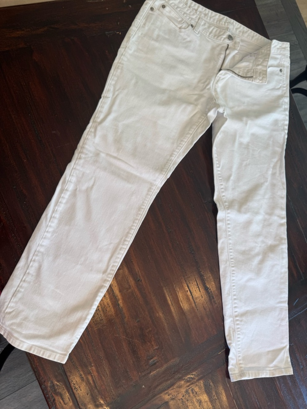LOFT Modern Straight White Jeans Mid Rise Stretch size 12